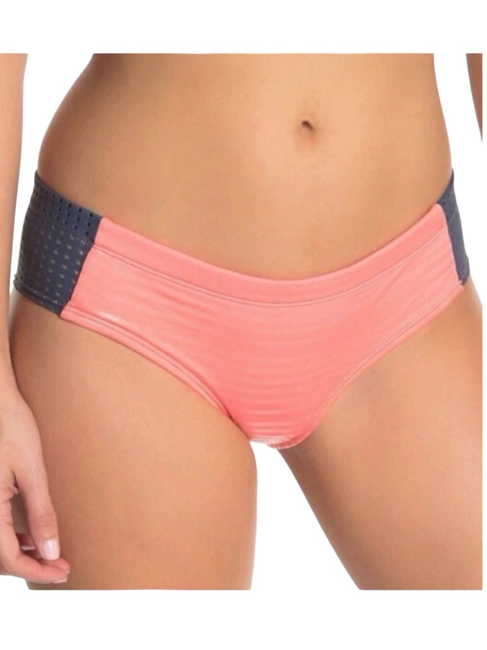 Nike Shine Stripe Hipster Bikini Swim Bottom Pink Glaze